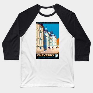 Vintage Travel Poster France Cheverny Baseball T-Shirt